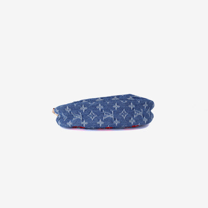 Louis Vuitton x Takashi Murakami Sunset Bag in Monogram Denim Cerises with Gold Hardware bottom view