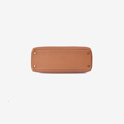 Hermès Kelly 35 in Gold Togo Leather with Palladium Hardware bottom view
