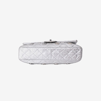 *RARE* Chanel Paris-Dubai Medals Flap Bag in Silver Lambskin Leather with Silver Hardware