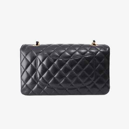 Chanel Classic Double Flap Medium in Black Caviar Leather with Gold Hardware