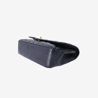 Chanel Classic Medium Flap Bag in Black Caviar Leather with Gold Hardware