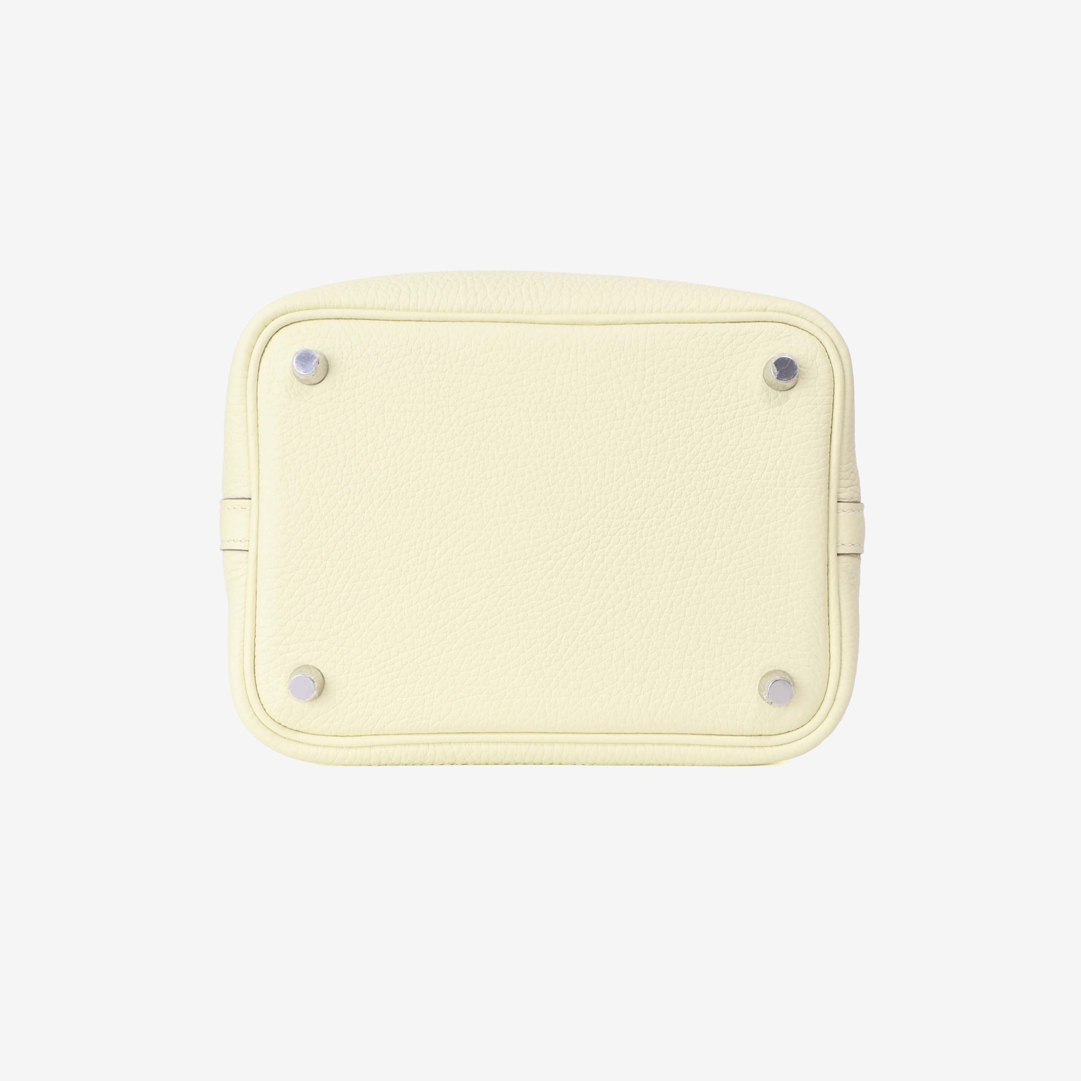 Hermès Picotin 18 Jaune Milton Clemence Leather with Palladium Hardware bottom view