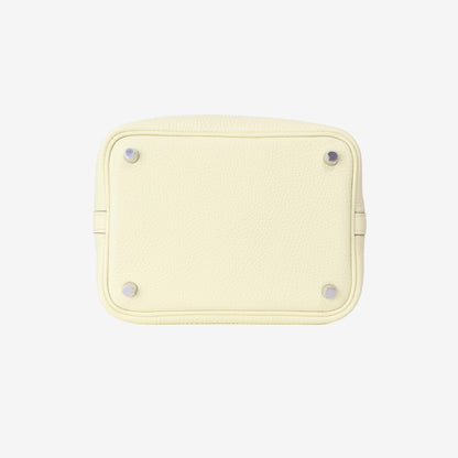 Hermès Picotin 18 Jaune Milton Clemence Leather with Palladium Hardware bottom view