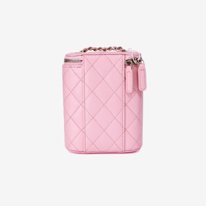 Chanel Vertical Vanity Case in Pink Caviar Leather with Gold Hardware (Contact to Enquire)