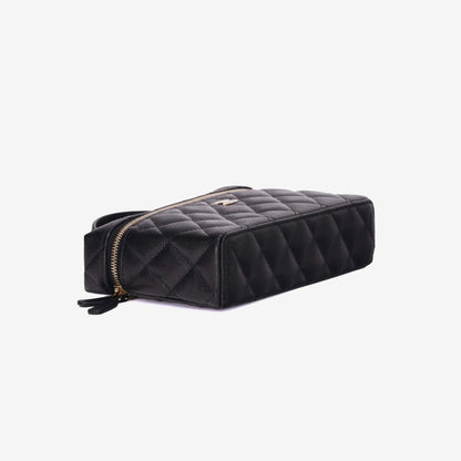 Chanel LP Vanity Case with Chain Small CC Logo in Black Caviar Leather with Gold Hardware (Contact to Enquire)