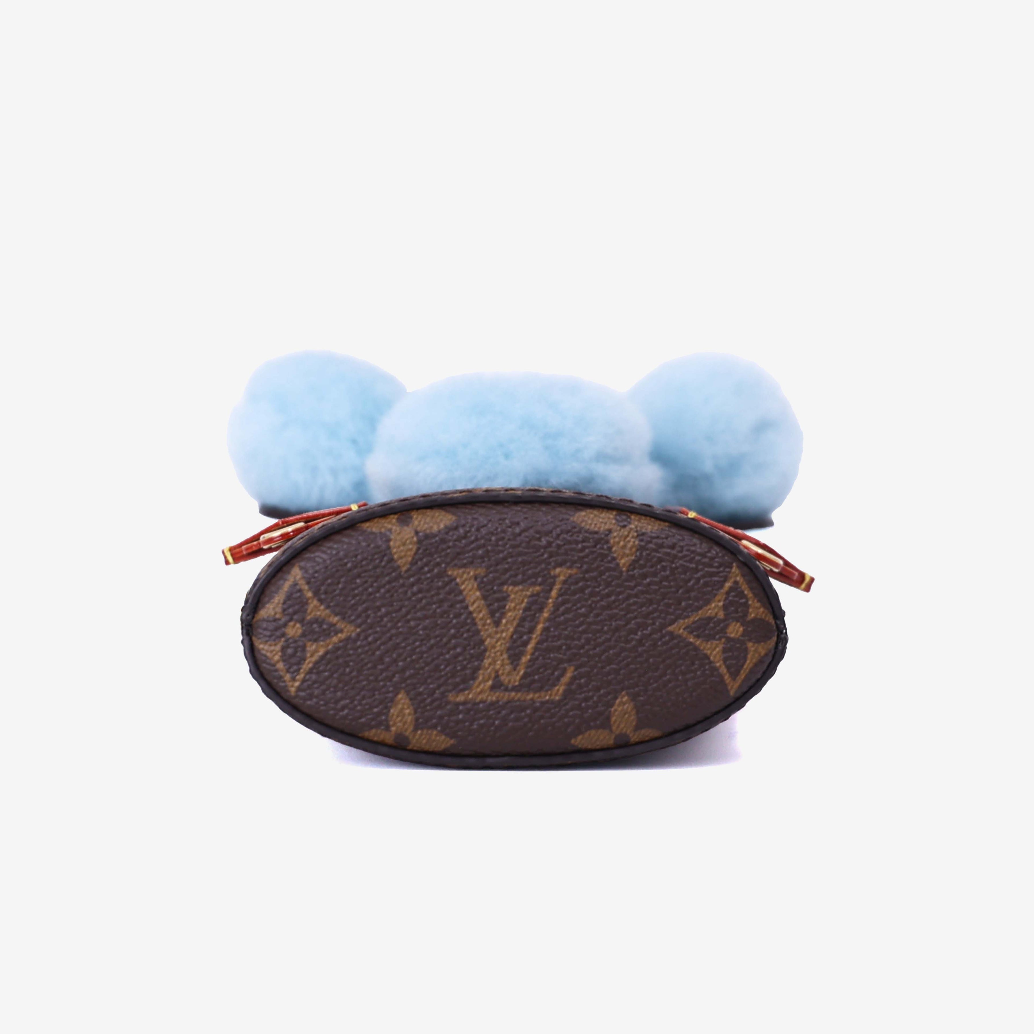 Louis Vuitton Vivienne Phone Pouch in Brown Monogram Canvas with Calfskin Leather Trim with Gold Hardware bottom view