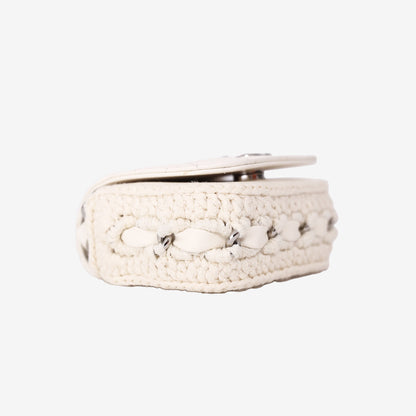 Chanel Mini Bag in White Lambskin Leather with Silver Hardware