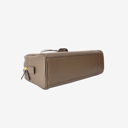 Chanel Large Bowling Bag in Dark Khaki Calfskin Leather with Gold Hardware (Contact to Enquire)