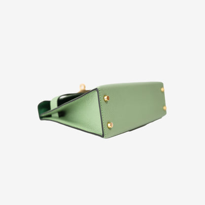 Hermès Mini Kelly 20 in Vert Criquet Epsom Leather with Gold Hardware