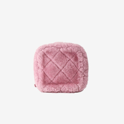 Chanel Mini Coco Handle Shearling Flap Bag in Pink with Gold Hardware