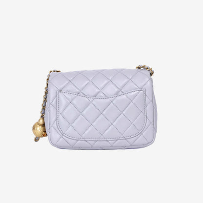Chanel Pearl Crush Mini Square Flap Bag in Grey Lambskin with Gold Hardware (Contact to Enquire)