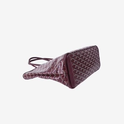 Goyard Saint Louis PM Tote in Burgundy Goyardine Canvas with Silver Hardware