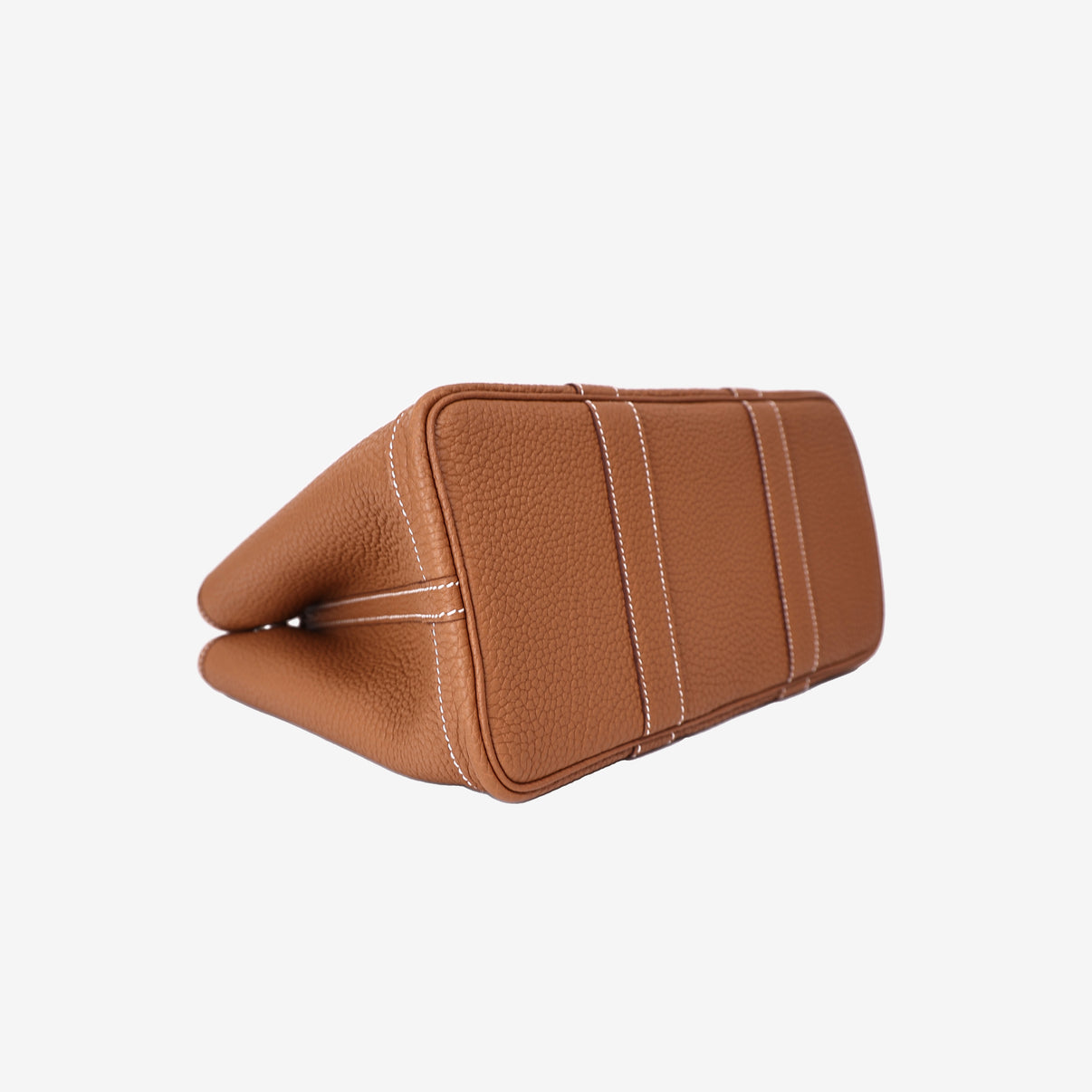Hermès Garden Party 30 in Gold Negonda Leather with Palladium Hardware bottom side view