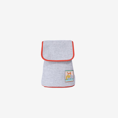Hermès Animaux Blocks Backpack in Granit Herringbone Wool Canvas front view