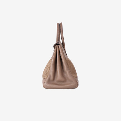 Hermès Birkin 35 in Étoupe Clemence and Horsehair with Palladium Hardware