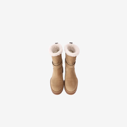 Louis Vuitton Territory Beige Leather Ankle Boots (Size 36.5)