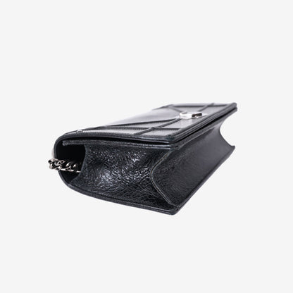 Dior Diorama Bag in Black Calfskin Leather with Silver Hardware