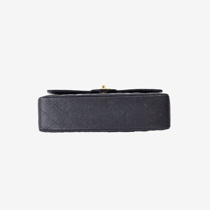 Chanel Classic Medium Double Flap Bag in Black Caviar Leather with Gold Hardware