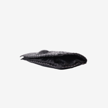 Bottega Veneta Intrecciato Woven Leather Clutch in Black