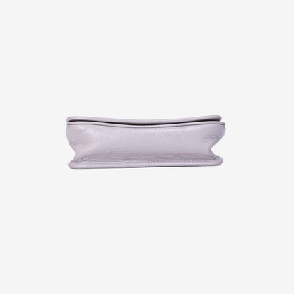 Saint Laurent Mini Niki Chain Shoulder Bag in Grey Calfskin Leather