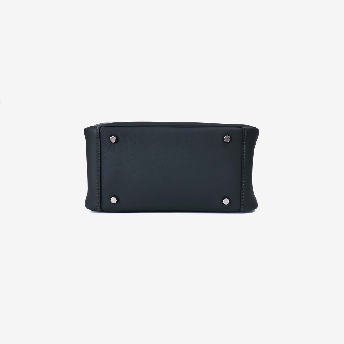 Hermès Mini Lindy in Vert Foncé/Vert Moyen Swift Leather with Palladium Hardware bottom view