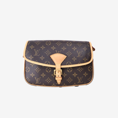 Louis Vuitton Sologne Shoulder Bag in Monogram Coated Canvas with Vachetta Leather and Gold Hardware