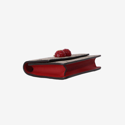 Gucci GG Supreme Cherry Wallet on Chain Bag in Monogram Canvas