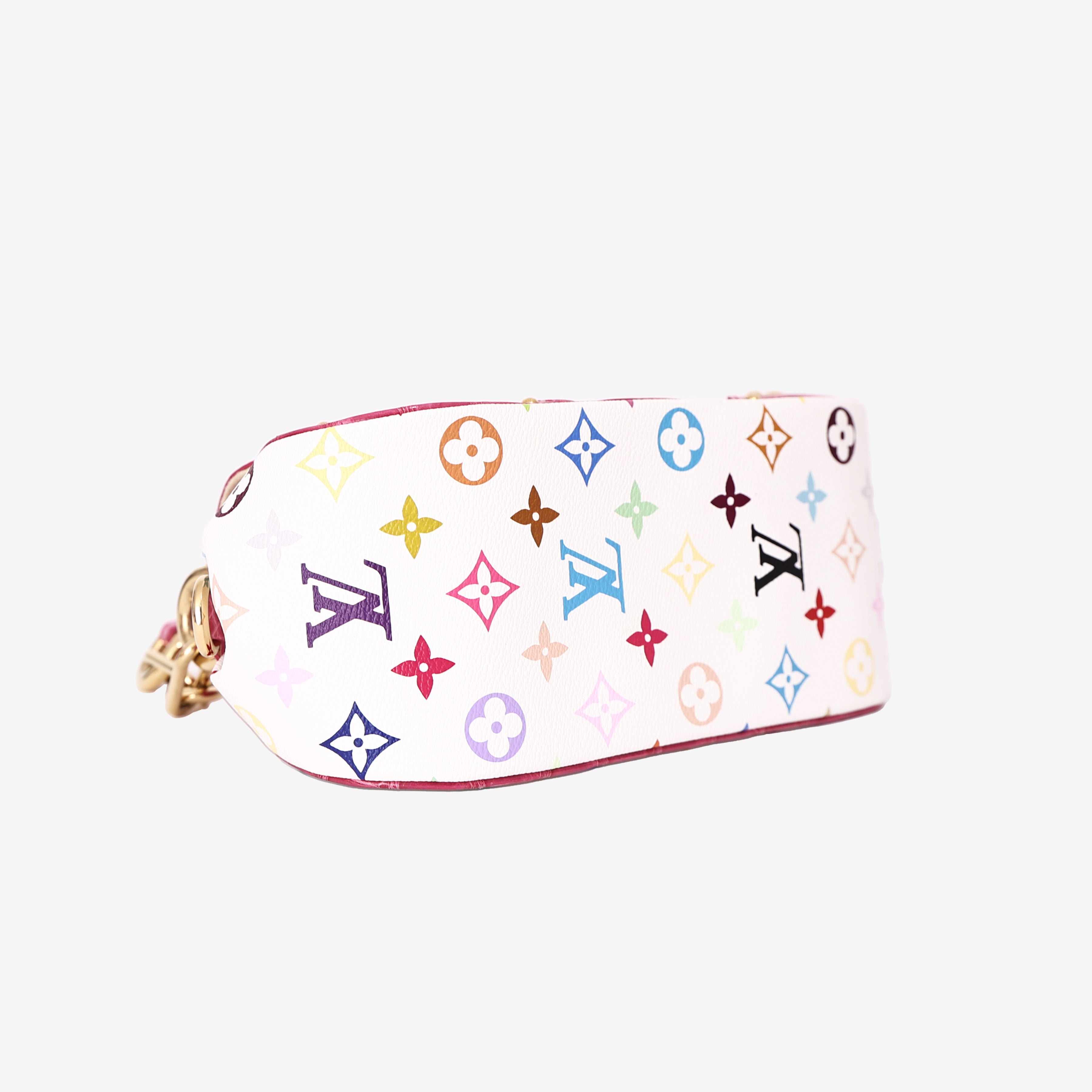 Louis Vuitton Marilyn Handbag in Monogram Canvas and Multicolour Crocodile Leather with Gold Hardware bottom side view