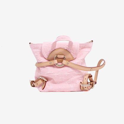 Louis Vuitton Venice Backpack in Washed Pink Denim back view