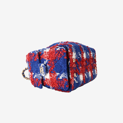 Chanel 25 Tweed Hobo Bag Small in Red/White/Blue Bouclé Tweed with Gold Hardware
