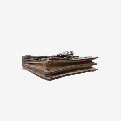 Gucci Dionysus Embroidered GG Shoulder Bag in Multicolour Canvas with Silver Hardware
