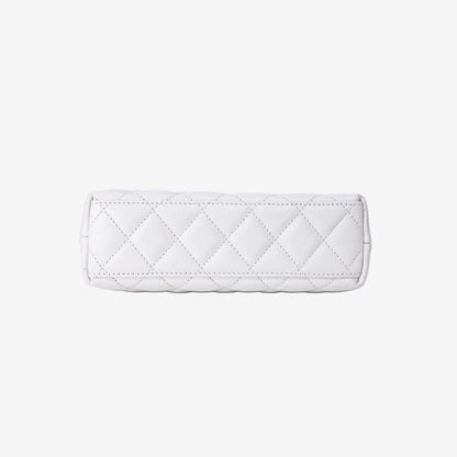 Chanel Small Kelly Shopper in White Aged Calfskin with Brushed Gold Hardware