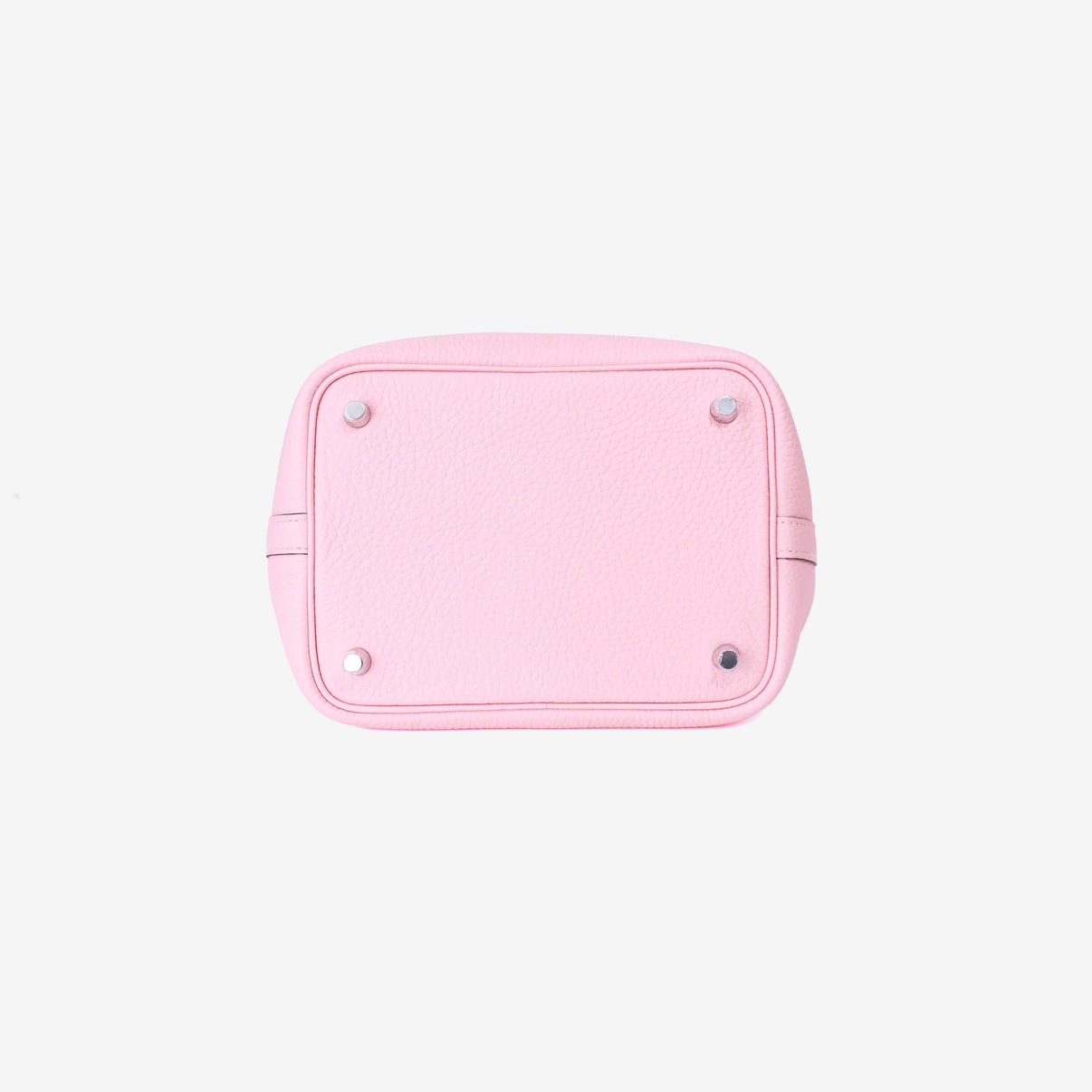 Hermès Picotin 18 in Rose Sakura Clemence Leather with Palladium Hardware bottom view