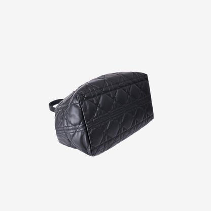 Dior Large Toujours Bag in Black Calfskin Leather with Gold Hardware