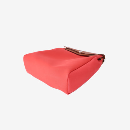 Hermès Herbag Backpack in Red Canvas and Leather with Palladium Hardware