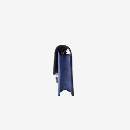 Gucci Interlocking G Wallet on Chain in Blue Calfskin Leather with Gold Hardware