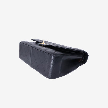 Chanel Large Classic Double Flap Bag in Black Lambskin Leather with Gold Hardware