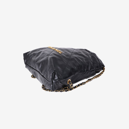 Chanel 22 Bag in Black Lambskin Leather with Gold Hardware