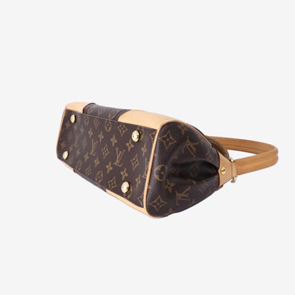Louis Vuitton Beverly MM Shoulder Bag in Monogram Coated Canvas/Natural Cowhide Leather with Gold Hardware