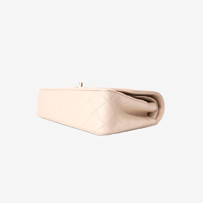 Chanel Classic Medium Flap Bag in Beige Caviar Leather with Gold Hardware