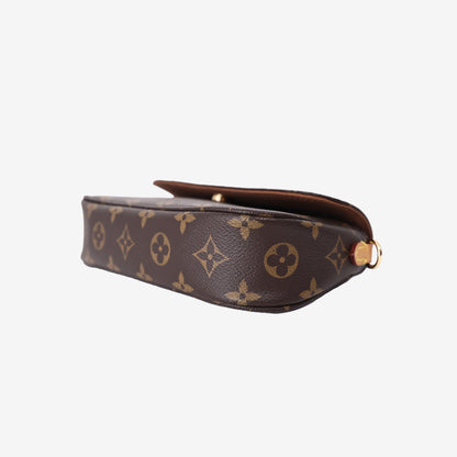 Louis Vuitton Wallet on Chain Bag in Brown Monogram Coated Canvas with Gold Hardware