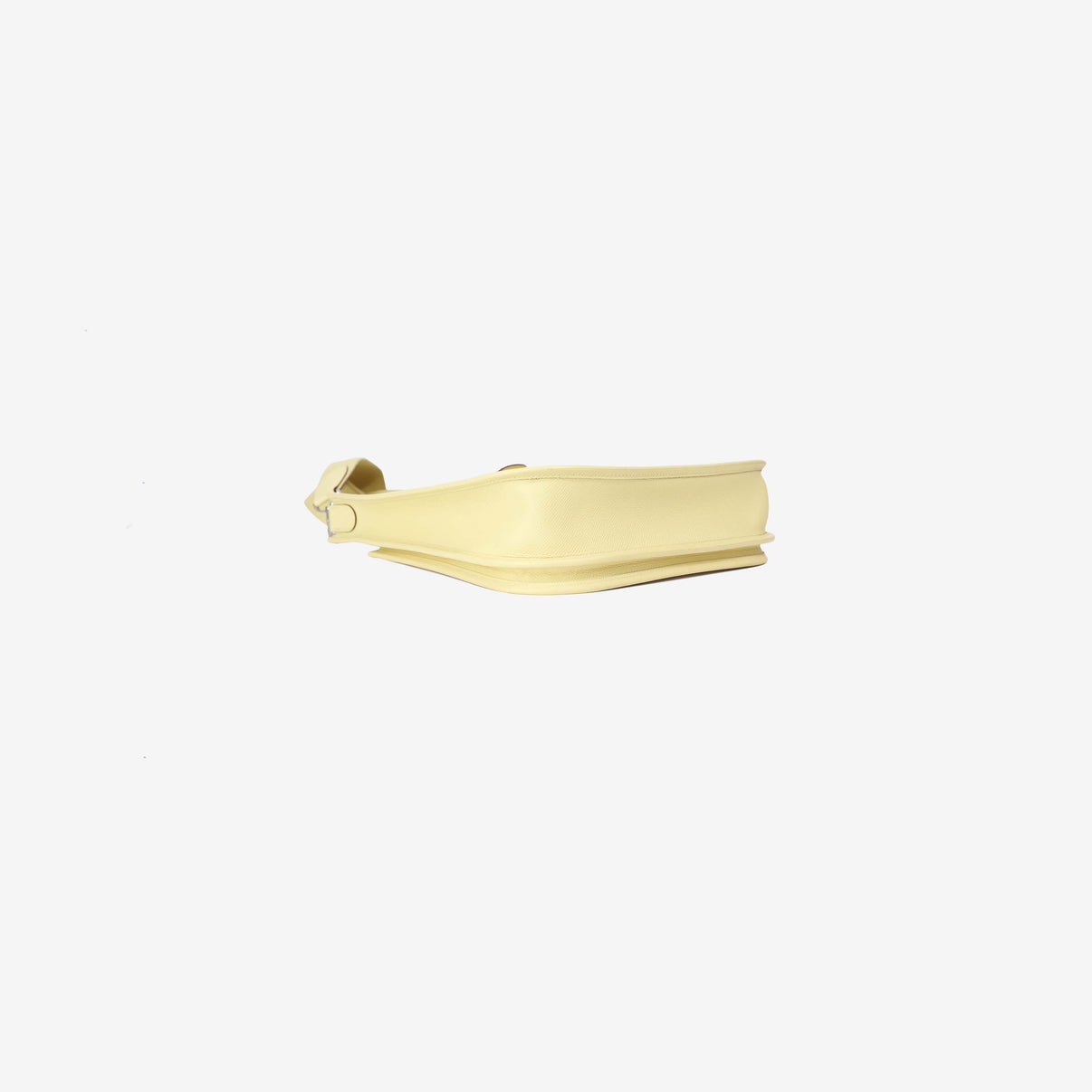 Hermès Evelyne 29 in Jaune Poussin Epsom Leather with Palladium Hardware bottom side view