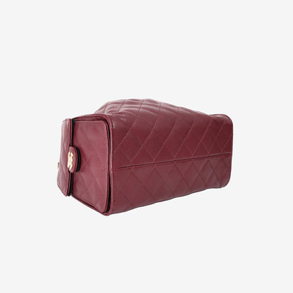 Chanel 25 Small Hobo Bag in Burgundy Lambskin with Gold Hardware