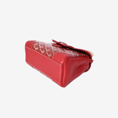 Goyard Saïgon Souple Mini Bag in Red Goyardine Canvas/Chevroches Calfskin with Palladium Hardware