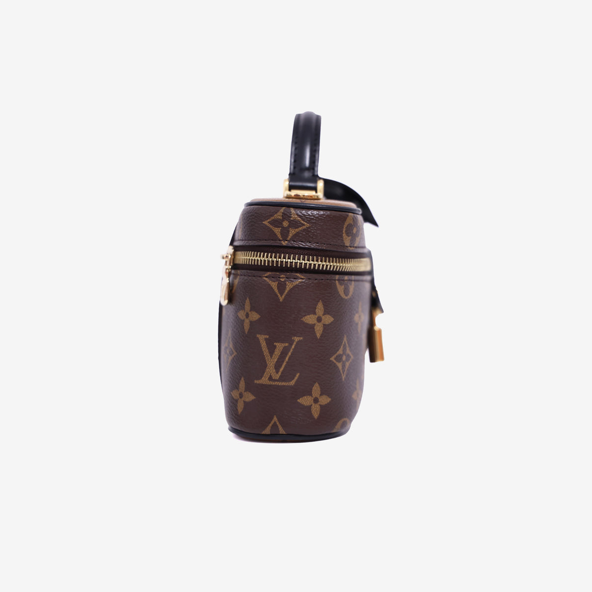 Louis Vuitton Vanity Chaine Pouch Bag in Brown Monogram Reverse Canvas with Gold Hardware side view