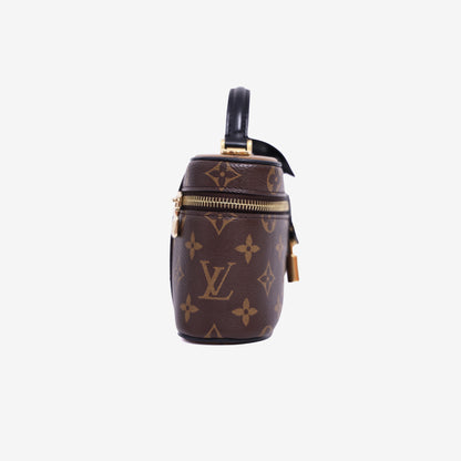 Louis Vuitton Vanity Chaine Pouch Bag in Brown Monogram Reverse Canvas with Gold Hardware side view