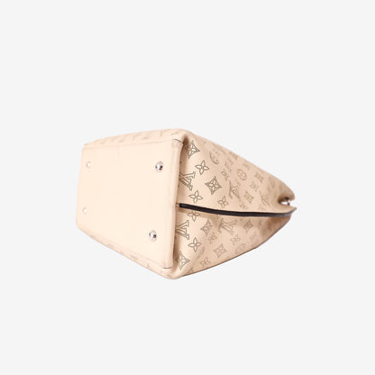 Louis Vuitton Carmel Hobo Bag in Beige Calfskin with Silver Hardware