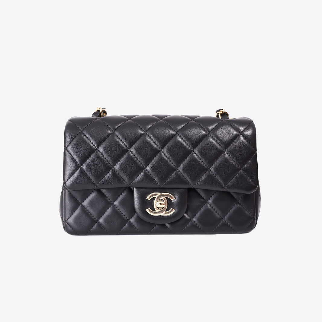 Chanel Crush Mini Rectangular Flap Bag in Black Lambskin with Gold Hardware (Contact to Enquire)
