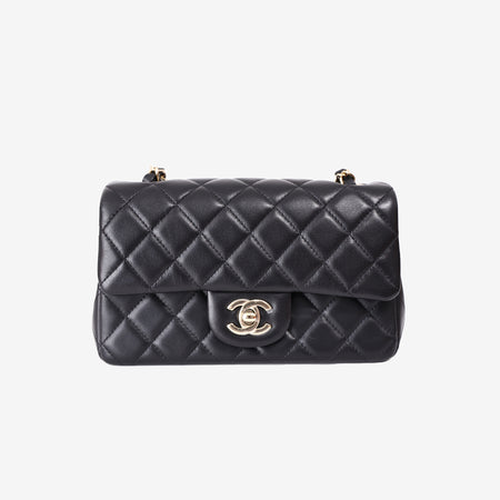 Chanel Crush Mini Rectangular Flap Bag in Black Lambskin with Gold Hardware (Contact to Enquire)