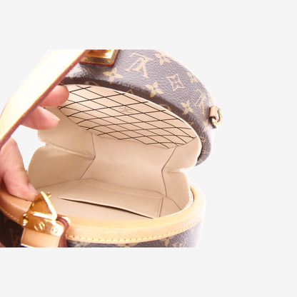 Louis Vuitton Petite Boîte Chapeau in Monogram Coated Canvas with Gold Hardware
